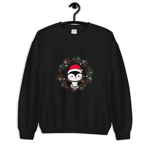 'Penguin Wreath Holiday' Unisex Sweatshirt