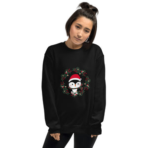 'Penguin Wreath Holiday' Unisex Sweatshirt