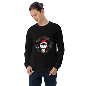 'Penguin Wreath Holiday' Unisex Sweatshirt