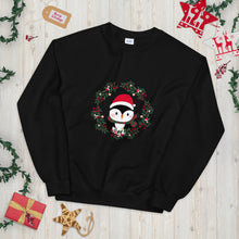 Load image into Gallery viewer, &#39;Penguin Wreath Holiday&#39; Unisex Sweatshirt
