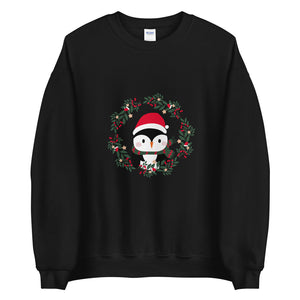 'Penguin Wreath Holiday' Unisex Sweatshirt