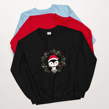 Load image into Gallery viewer, &#39;Penguin Wreath Holiday&#39; Unisex Sweatshirt
