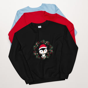 'Penguin Wreath Holiday' Unisex Sweatshirt