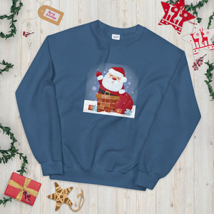 'Santa Coming Down The Chimney' Unisex Sweatshirt