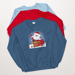 'Santa Coming Down The Chimney' Unisex Sweatshirt