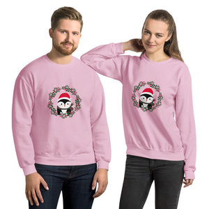 'Penguin Wreath Holiday' Unisex Sweatshirt