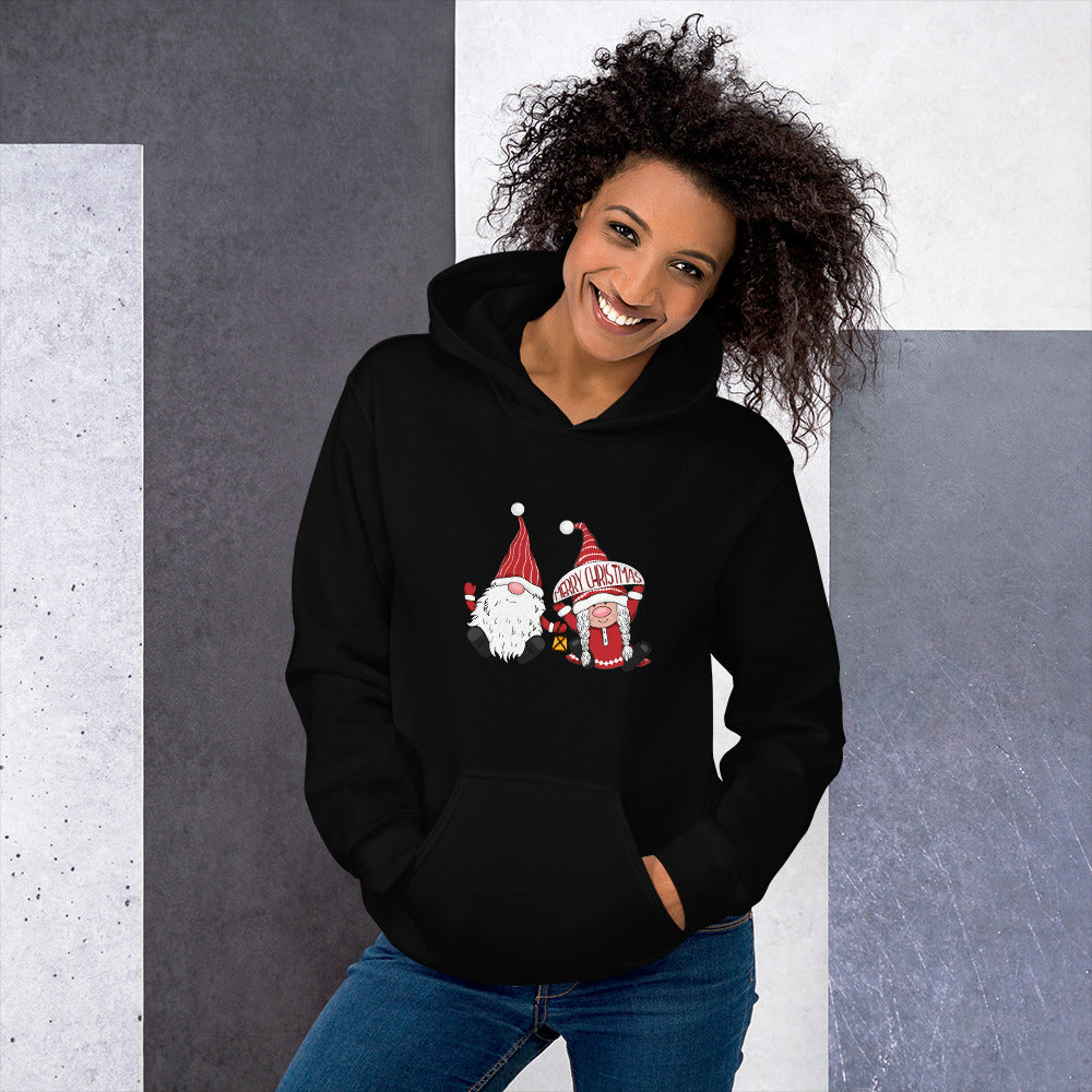 'Merry Christmas Gnome Couple' Unisex Hoodie