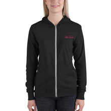 Load image into Gallery viewer, &#39;Lulu&#39;s Luxuries&#39; Pink Embroidery Unisex Zip Hoodie
