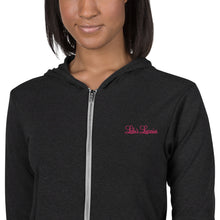 Load image into Gallery viewer, &#39;Lulu&#39;s Luxuries&#39; Pink Embroidery Unisex Zip Hoodie
