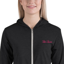 Load image into Gallery viewer, &#39;Lulu&#39;s Luxuries&#39; Pink Embroidery Unisex Zip Hoodie
