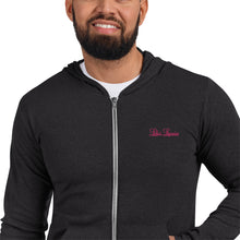 Load image into Gallery viewer, &#39;Lulu&#39;s Luxuries&#39; Pink Embroidery Unisex Zip Hoodie
