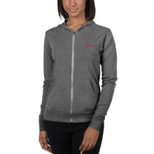 Load image into Gallery viewer, &#39;Lulu&#39;s Luxuries&#39; Pink Embroidery Unisex Zip Hoodie
