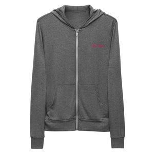 'Lulu's Luxuries' Pink Embroidery Unisex Zip Hoodie