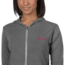 Load image into Gallery viewer, &#39;Lulu&#39;s Luxuries&#39; Pink Embroidery Unisex Zip Hoodie
