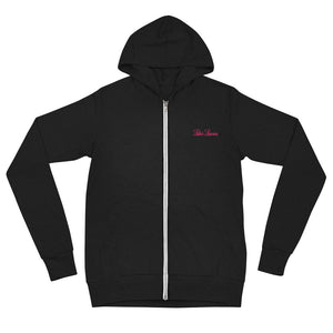 'Lulu's Luxuries' Pink Embroidery Unisex Zip Hoodie