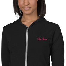 Load image into Gallery viewer, &#39;Lulu&#39;s Luxuries&#39; Pink Embroidery Unisex Zip Hoodie
