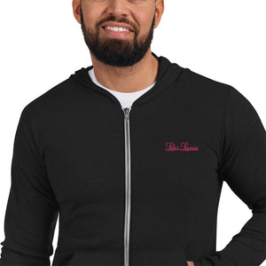 'Lulu's Luxuries' Pink Embroidery Unisex Zip Hoodie