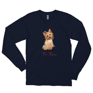 ‘Yorkshire Terrier Lulu’s Luxuries’ Made In USA Long sleeve unisex t-shirt