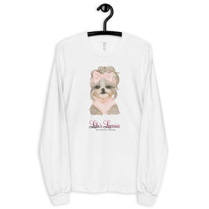 'Lulu's Luxuries Puppy Dog With Bow' Long sleeve unisex t-shirt Made In USA