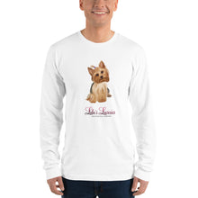 Load image into Gallery viewer, ‘Yorkshire Terrier Lulu’s Luxuries’ Made In USA Long sleeve unisex t-shirt
