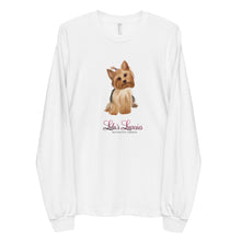 Load image into Gallery viewer, ‘Yorkshire Terrier Lulu’s Luxuries’ Made In USA Long sleeve unisex t-shirt
