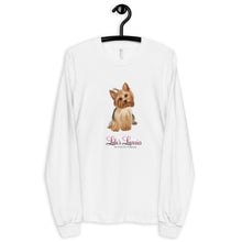 Load image into Gallery viewer, ‘Yorkshire Terrier Lulu’s Luxuries’ Made In USA Long sleeve unisex t-shirt
