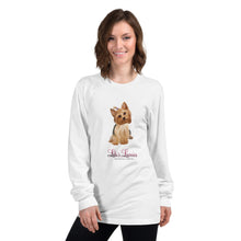 Load image into Gallery viewer, ‘Yorkshire Terrier Lulu’s Luxuries’ Made In USA Long sleeve unisex t-shirt
