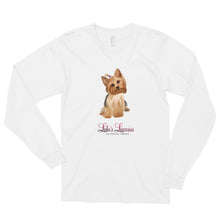 Load image into Gallery viewer, ‘Yorkshire Terrier Lulu’s Luxuries’ Made In USA Long sleeve unisex t-shirt
