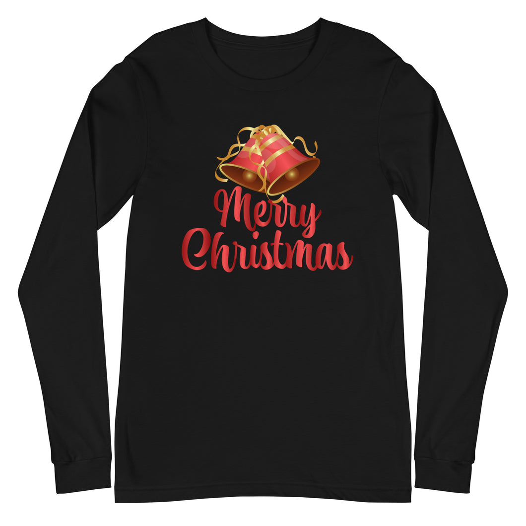 'Merry Christmas Bells' Unisex Long Sleeve Tee