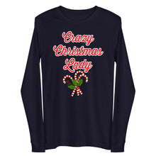 Load image into Gallery viewer, &#39;Crazy Christmas Lady Candy Canes&#39; Unisex Long Sleeve Tee
