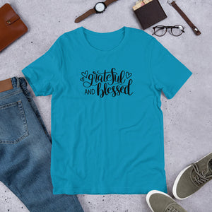 'Grateful & Blessed' Short-Sleeve Unisex T-Shirt