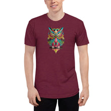 Load image into Gallery viewer, &#39;Owl Be Watching You&#39; Made in USA Unisex Tri-Blend Track Shirt
