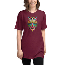 Load image into Gallery viewer, &#39;Owl Be Watching You&#39; Made in USA Unisex Tri-Blend Track Shirt
