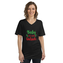 Load image into Gallery viewer, &#39;Baby It&#39;s Cold Outside&#39; Unisex Short Sleeve V-Neck T-Shirt
