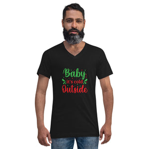 'Baby It's Cold Outside' Unisex Short Sleeve V-Neck T-Shirt