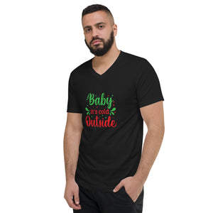 'Baby It's Cold Outside' Unisex Short Sleeve V-Neck T-Shirt