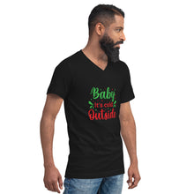 Load image into Gallery viewer, &#39;Baby It&#39;s Cold Outside&#39; Unisex Short Sleeve V-Neck T-Shirt
