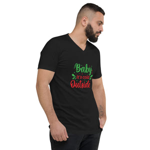 'Baby It's Cold Outside' Unisex Short Sleeve V-Neck T-Shirt