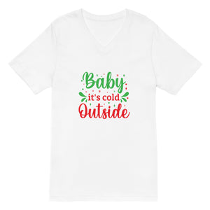 'Baby It's Cold Outside' Unisex Short Sleeve V-Neck T-Shirt