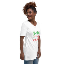 Load image into Gallery viewer, &#39;Baby It&#39;s Cold Outside&#39; Unisex Short Sleeve V-Neck T-Shirt
