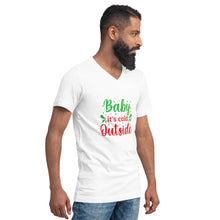 Load image into Gallery viewer, &#39;Baby It&#39;s Cold Outside&#39; Unisex Short Sleeve V-Neck T-Shirt
