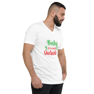 'Baby It's Cold Outside' Unisex Short Sleeve V-Neck T-Shirt