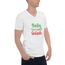 Load image into Gallery viewer, &#39;Baby It&#39;s Cold Outside&#39; Unisex Short Sleeve V-Neck T-Shirt
