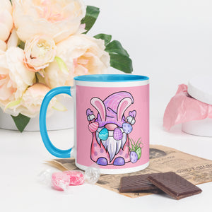 'Happy Easter Gnome with Eggs' Mug With Color Inside