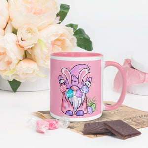 'Happy Easter Gnome with Eggs' Mug With Color Inside