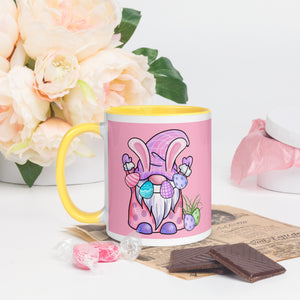 'Happy Easter Gnome with Eggs' Mug With Color Inside