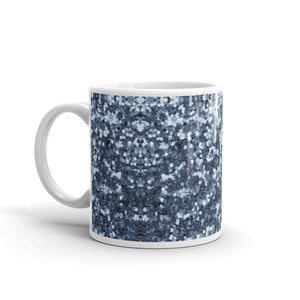 'Blue Sparkle Glitter Confetti Print' Mug