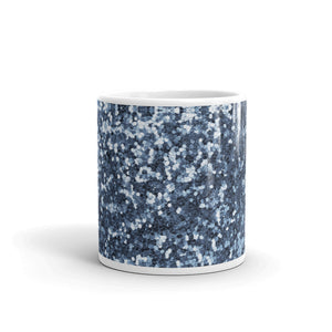 'Blue Sparkle Glitter Confetti Print' Mug