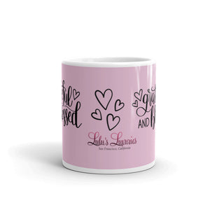 'Grateful & Blessed with Hearts' Mug