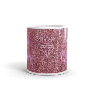 'Pink Queen - Pink Glitter Sparkle Print' Mug